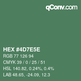 Código de color: HEX #4D7E5E | qconv.com