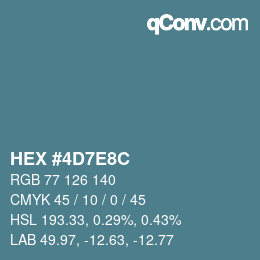 Color code: HEX #4D7E8C | qconv.com