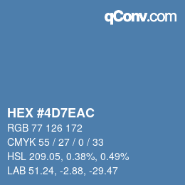 Color code: HEX #4D7EAC | qconv.com