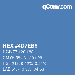 Color code: HEX #4D7EB6 | qconv.com