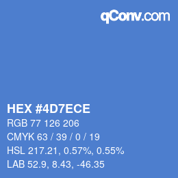 カラーコード: HEX #4D7ECE | qconv.com