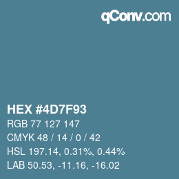 颜色代码: HEX #4D7F93 | qconv.com