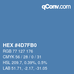 カラーコード: HEX #4D7FB0 | qconv.com