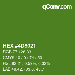 カラーコード: HEX #4D8021 | qconv.com