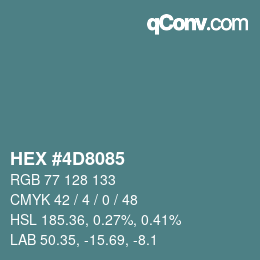Color code: HEX #4D8085 | qconv.com