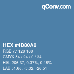 颜色代码: HEX #4D80A8 | qconv.com