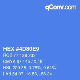 カラーコード: HEX #4D80E9 | qconv.com