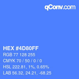 Color code: HEX #4D80FF | qconv.com