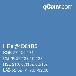 カラーコード: HEX #4D81B5 | qconv.com