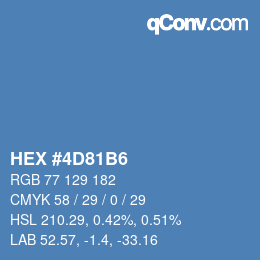 カラーコード: HEX #4D81B6 | qconv.com