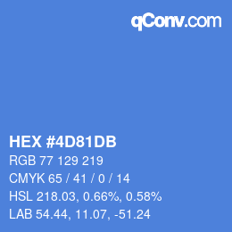 颜色代码: HEX #4D81DB | qconv.com