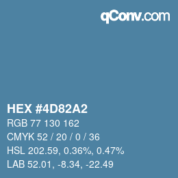 カラーコード: HEX #4D82A2 | qconv.com