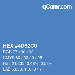Color code: HEX #4D82C0 | qconv.com