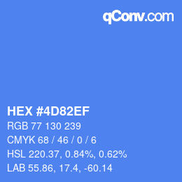 Color code: HEX #4D82EF | qconv.com