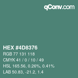 Color code: HEX #4D8376 | qconv.com