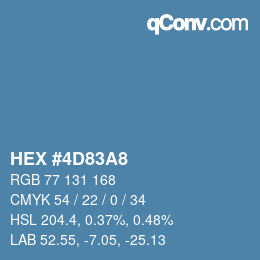 カラーコード: HEX #4D83A8 | qconv.com