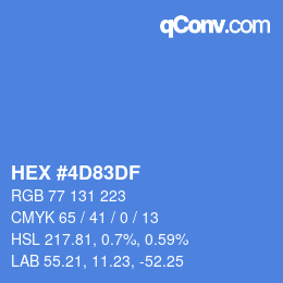 Color code: HEX #4D83DF | qconv.com