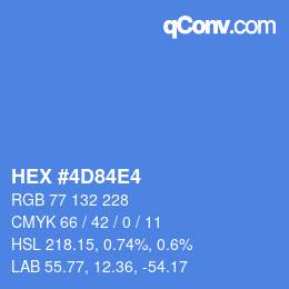 カラーコード: HEX #4D84E4 | qconv.com