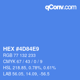 カラーコード: HEX #4D84E9 | qconv.com