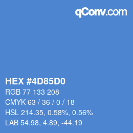 カラーコード: HEX #4D85D0 | qconv.com