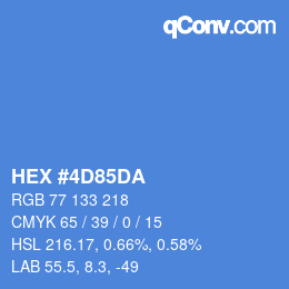 Color code: HEX #4D85DA | qconv.com
