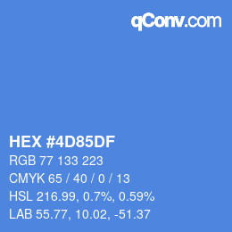 Color code: HEX #4D85DF | qconv.com