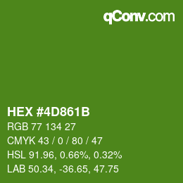 Color code: HEX #4D861B | qconv.com