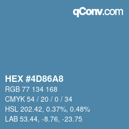 カラーコード: HEX #4D86A8 | qconv.com