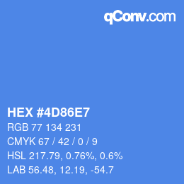 カラーコード: HEX #4D86E7 | qconv.com