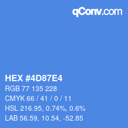Color code: HEX #4D87E4 | qconv.com