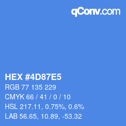 Color code: HEX #4D87E5 | qconv.com