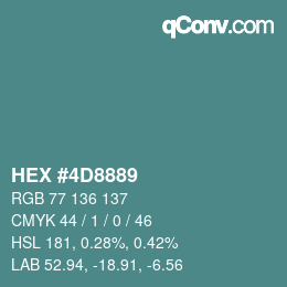 Color code: HEX #4D8889 | qconv.com