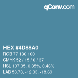 カラーコード: HEX #4D88A0 | qconv.com