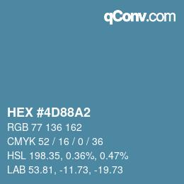 颜色代码: HEX #4D88A2 | qconv.com