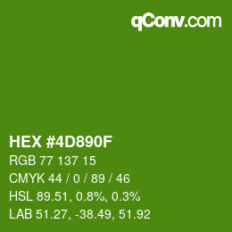Color code: HEX #4D890F | qconv.com
