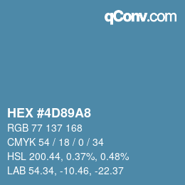 カラーコード: HEX #4D89A8 | qconv.com