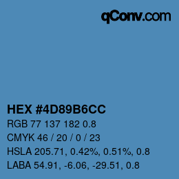 Color code: HEX #4d89b6cc | qconv.com