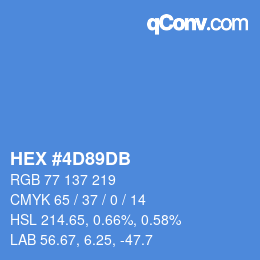 颜色代码: HEX #4D89DB | qconv.com