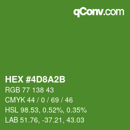 カラーコード: HEX #4D8A2B | qconv.com