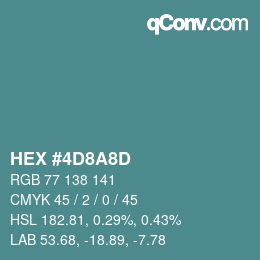Color code: HEX #4D8A8D | qconv.com