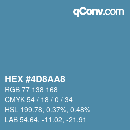 Color code: HEX #4D8AA8 | qconv.com
