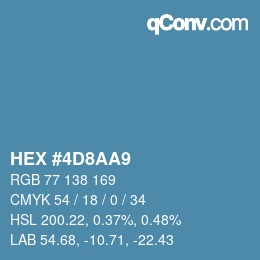 カラーコード: HEX #4D8AA9 | qconv.com