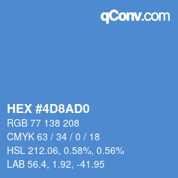 Color code: HEX #4D8AD0 | qconv.com