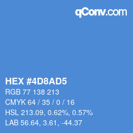 カラーコード: HEX #4D8AD5 | qconv.com