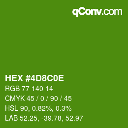 Color code: HEX #4D8C0E | qconv.com