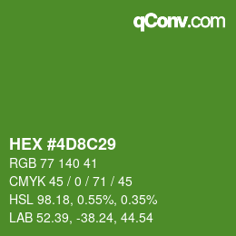 Color code: HEX #4D8C29 | qconv.com