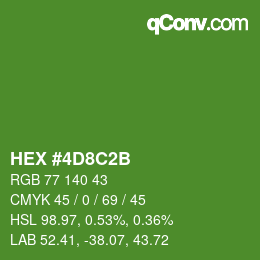 Color code: HEX #4D8C2B | qconv.com