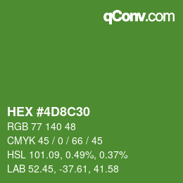 カラーコード: HEX #4D8C30 | qconv.com