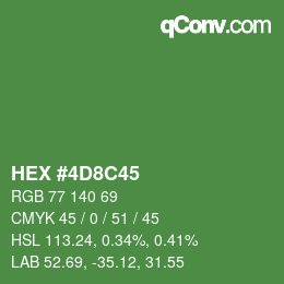 Color code: HEX #4D8C45 | qconv.com