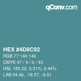 Farbcode: HEX #4D8C92 | qconv.com
